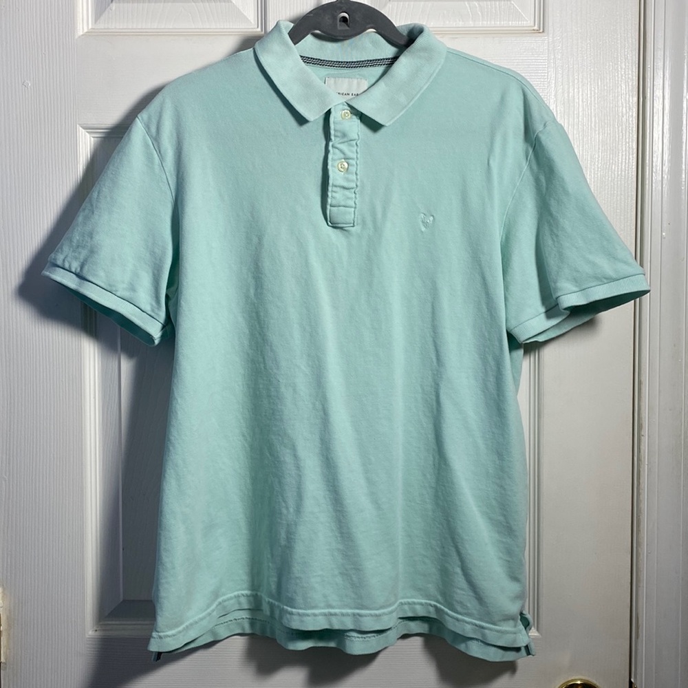 American Eagle Mens Mint Green Polo Large